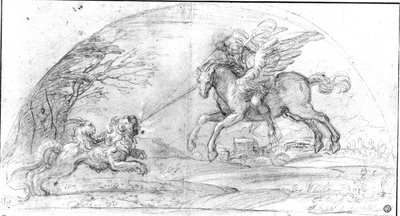 Bellerophon Fights the Chimaera by Annibale Carracci